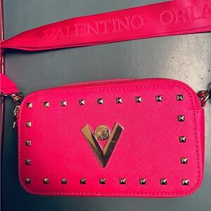 Valentino Orlandi Fuchsia Studded Camera bag Crossbody Purse